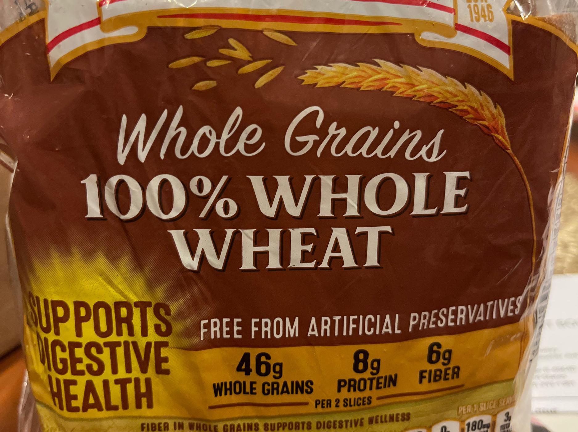 Bread, 100 Whole Wheat, Whole Grains Nutrition Facts Eat This Much