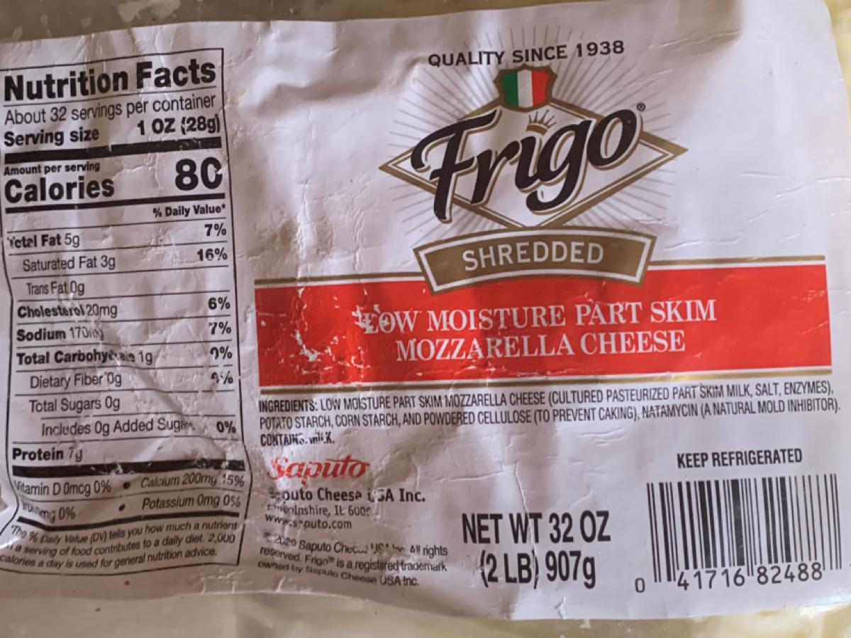 Low Moisture Part Skim Mozzarella Cheese Shredded Nutrition Facts Eat