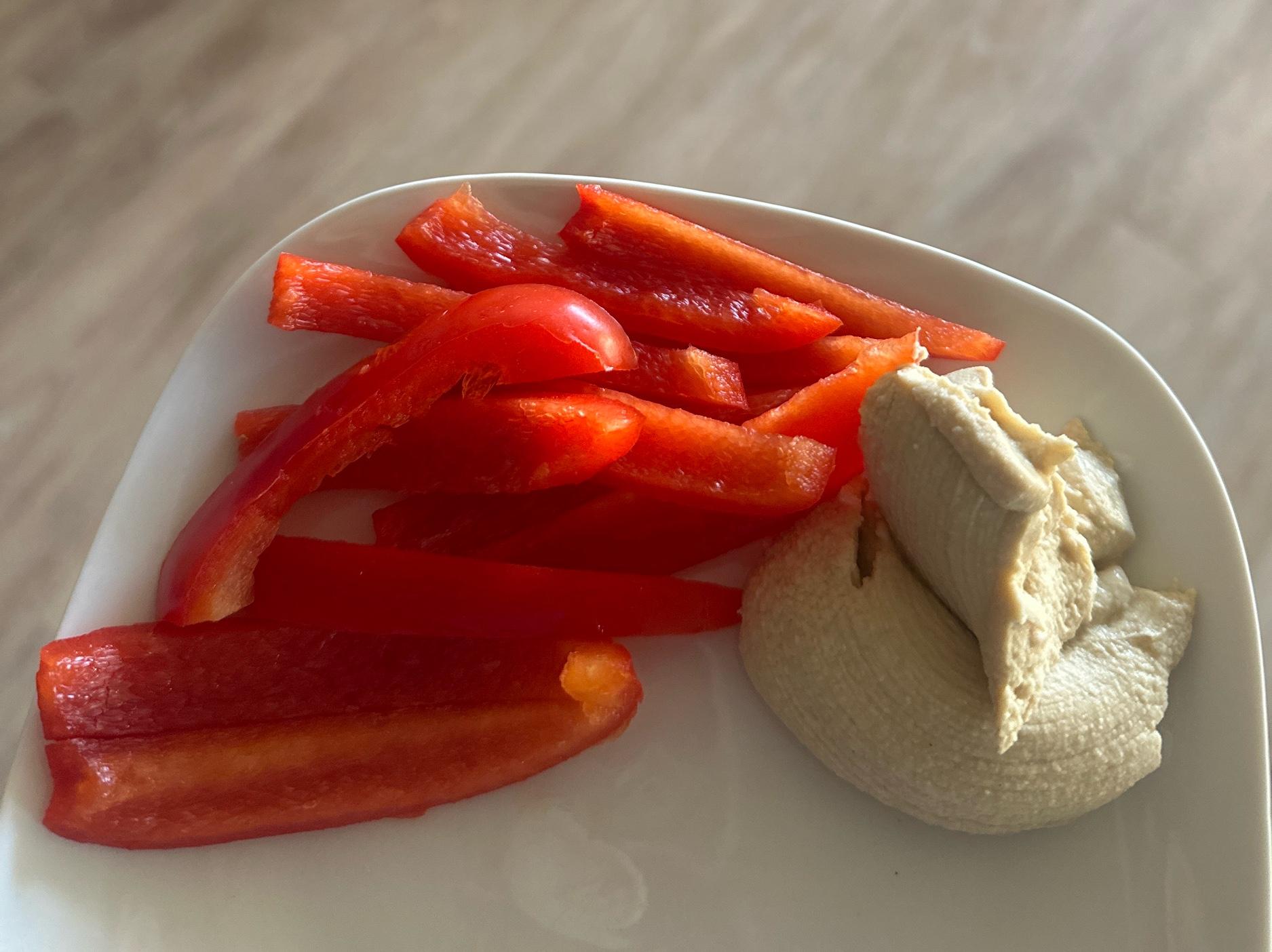 Bell Pepper and Hummus Snack-image