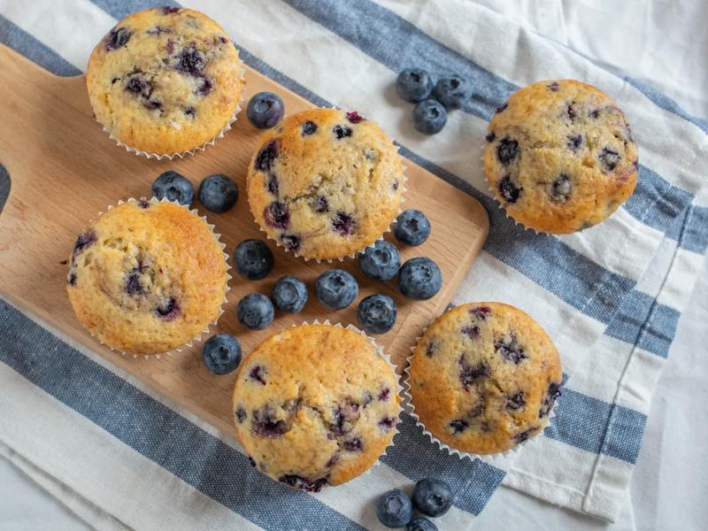 Blueberry Vanilla Protein Muffins