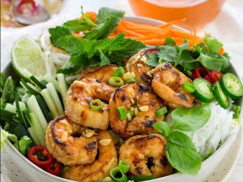 Vietnamese Shrimp Salad with Noodles