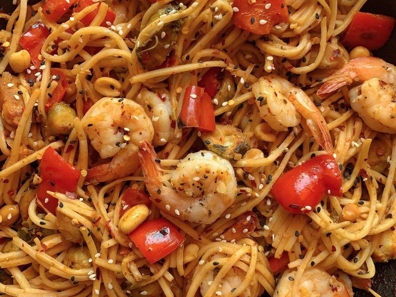 Kung Pao Shrimp Noodles