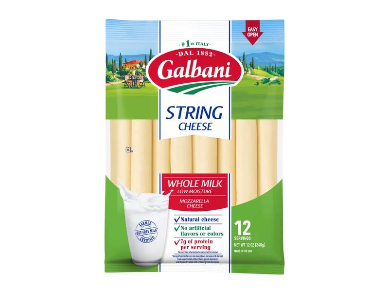 String Cheese, Whole Milk, Mozzarella, Low Moisture