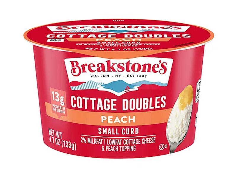 Cottage Double, Peach, Lowfat, 2% Milkfat, Small Curd