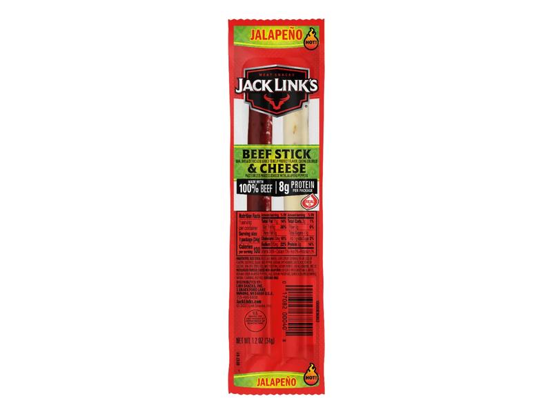 Beef Stick & Cheese, Jalapeno, Hot