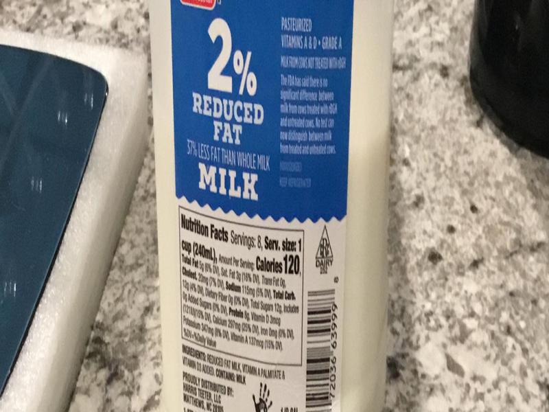 Milk, Reduced Fat, 2% Milkfat