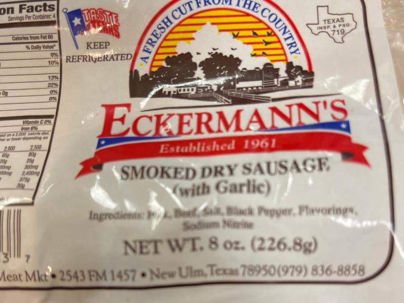 Smoked Dry Sausage with Garlic