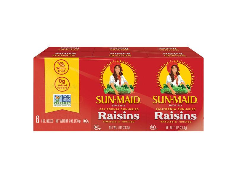 California Sun-Dried Raisins 6-Pack/1oz Cartons