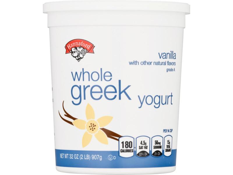 Yogurt, Vanilla, Greek, Whole