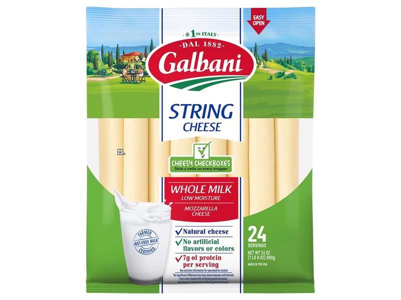 String Cheese, Mozzarella, Whole Milk, Low Moisture