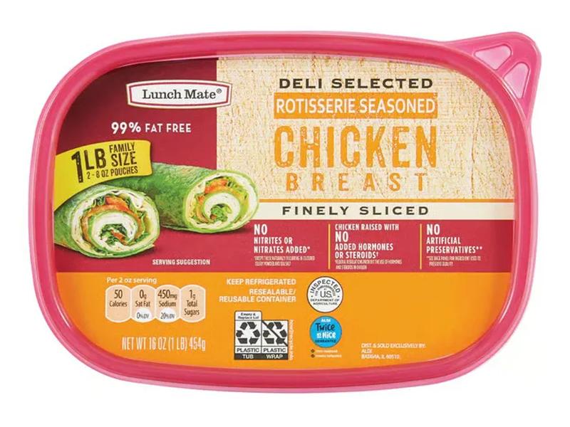 Deli Selected Rotisserie Seasoned Chicken Breast, Finely Sliced