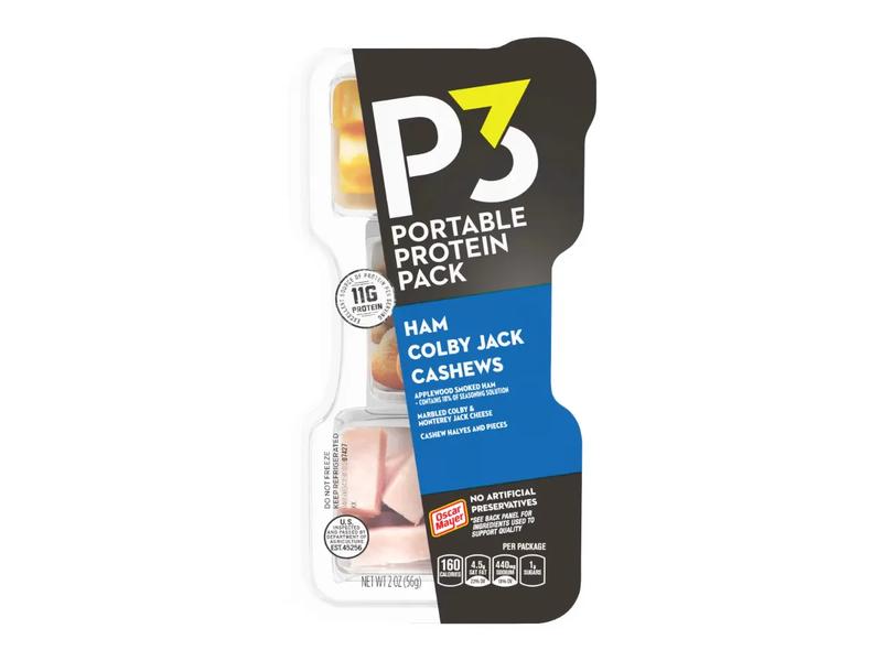 Ham Cashews Colby Jack P3 Portable Protein Pack
