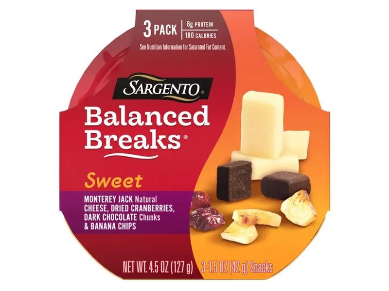 Balanced Breaks, Sweet, Monterey Jack Cheese/Cranberries/Dark Chocolate & Banana Chips, 3 Pack