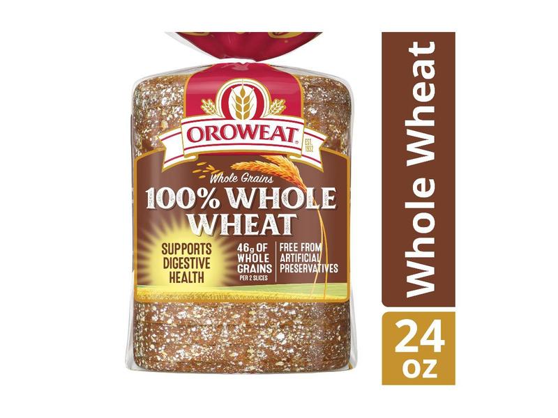 Bread, 100% Whole Wheat, Whole Grains