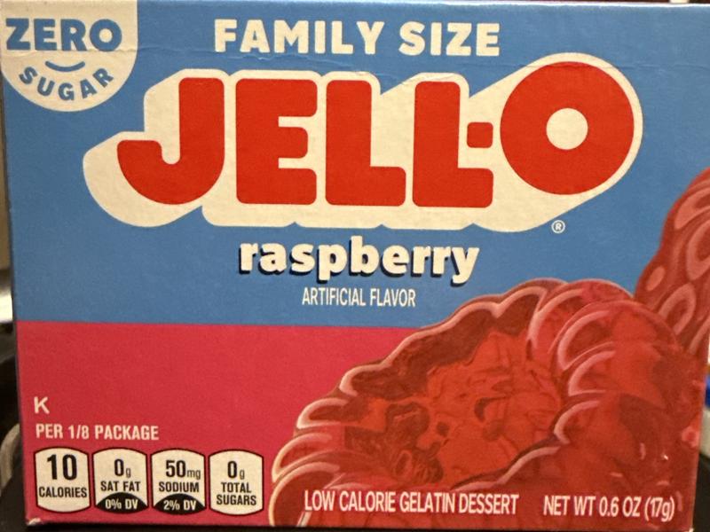 Jello, Rasberry, No Sugar Added