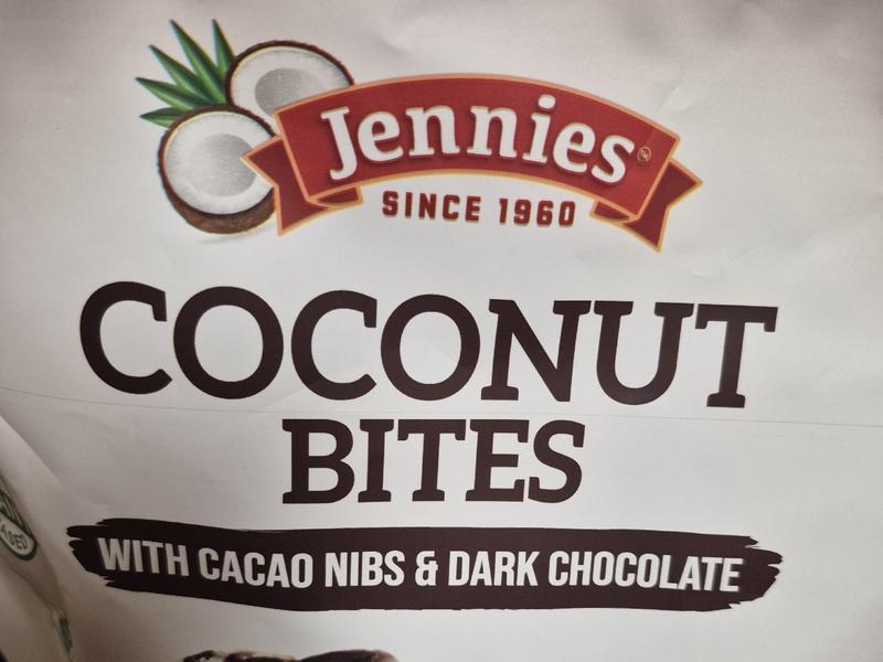 Organic Coconut Bites, with Cacao Nibs & Dark Chocolate