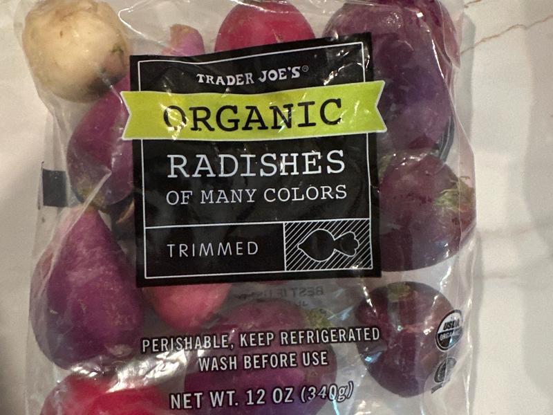 Organic Radishes or Many Colors, Trimmed