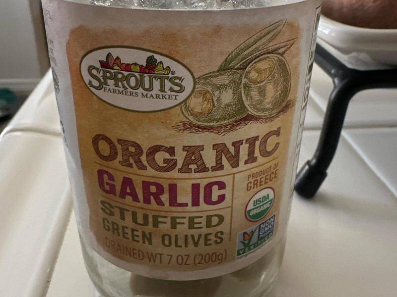 Organic Garlic Stuffed Green Olives