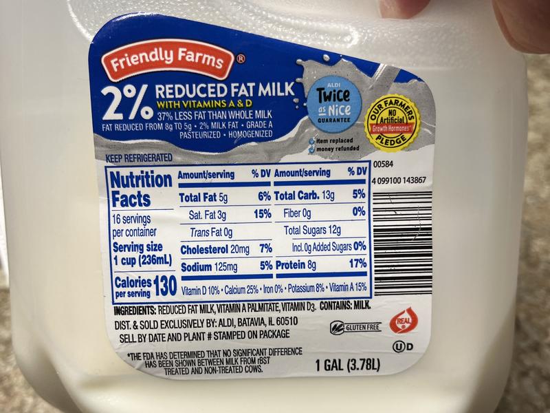 2% Reduced Fat Milk