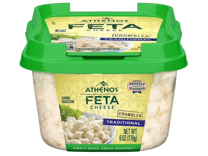 Cheese, Feta, Traditional, Crumbled