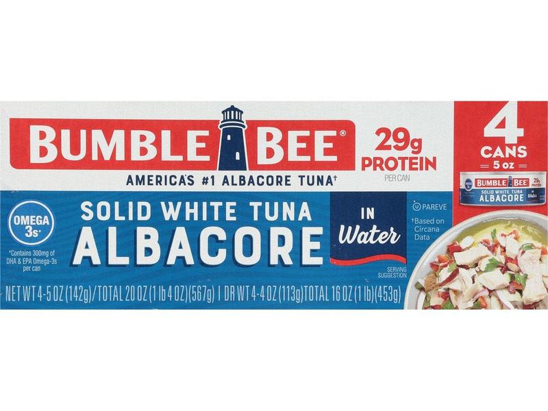 Tuna, in Water, White, Solid, Albacore