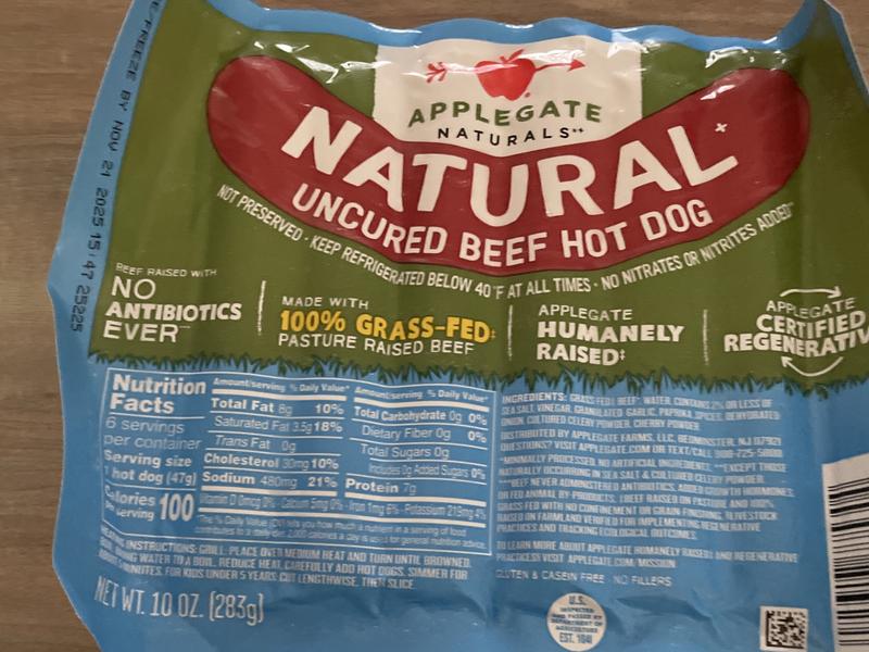 Hot Dog, Beef, Uncured, Natural