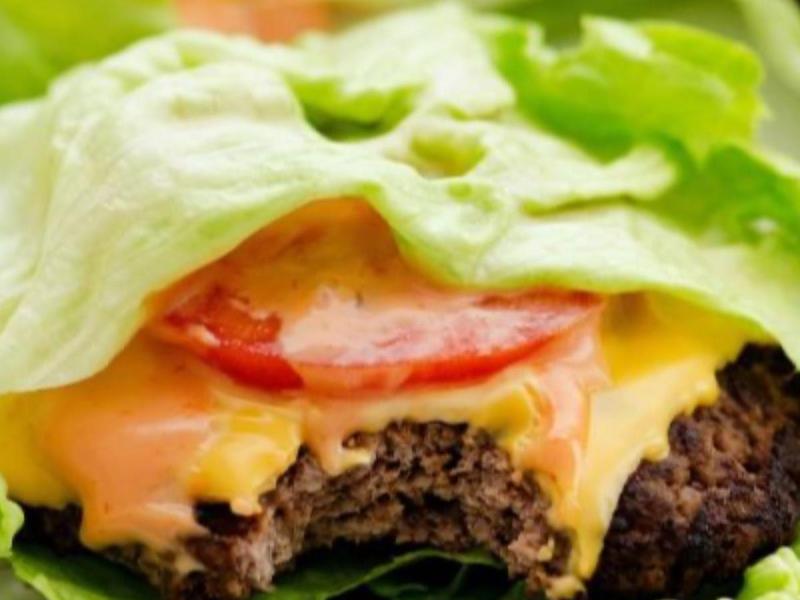 Cheese Burger Lettuce Wrap & Veggies