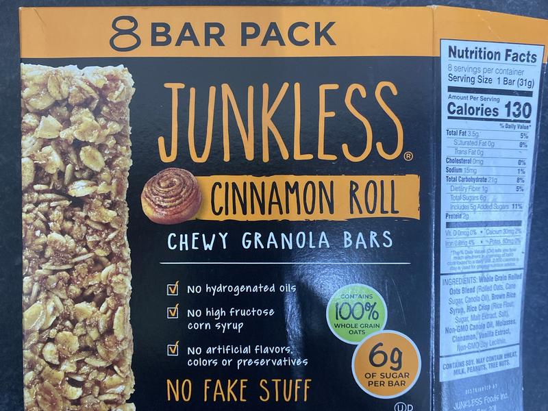 Cinnamon Roll Chewy Granola Bars