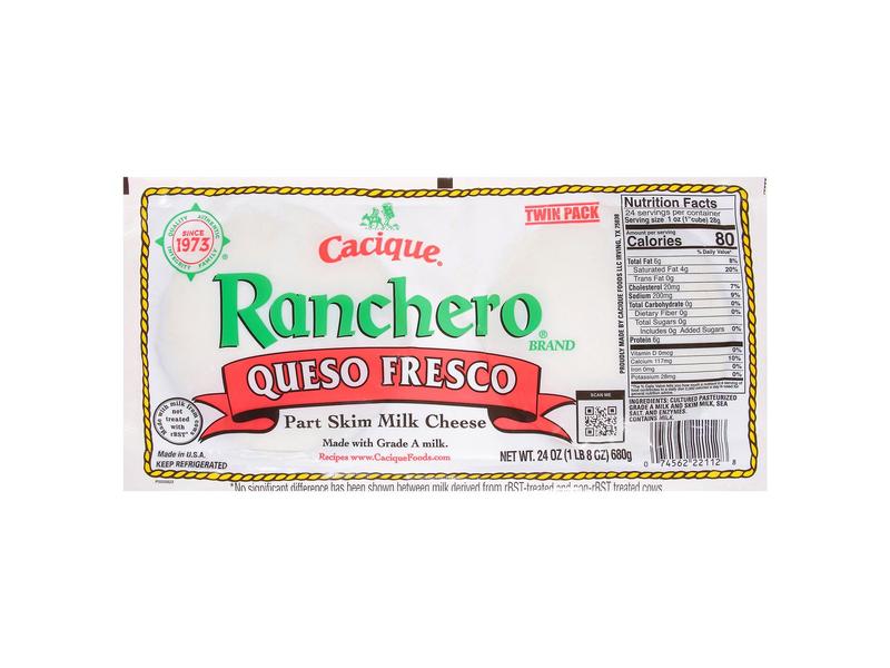 Cheese, Queso Fresco, Part Skim Milk, Twin Pack