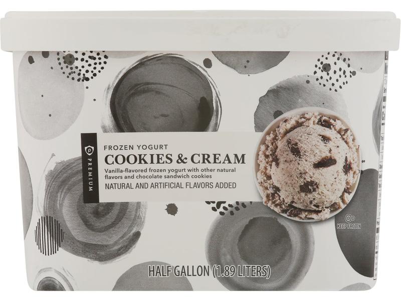 Frozen Yogurt, Premium, Cookies & Cream