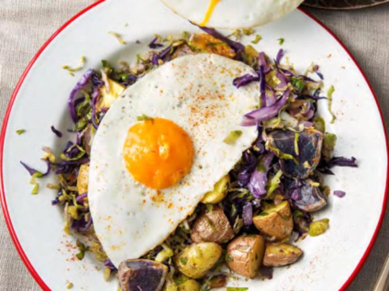 Marble Potato and Brussel Sprout Hash
