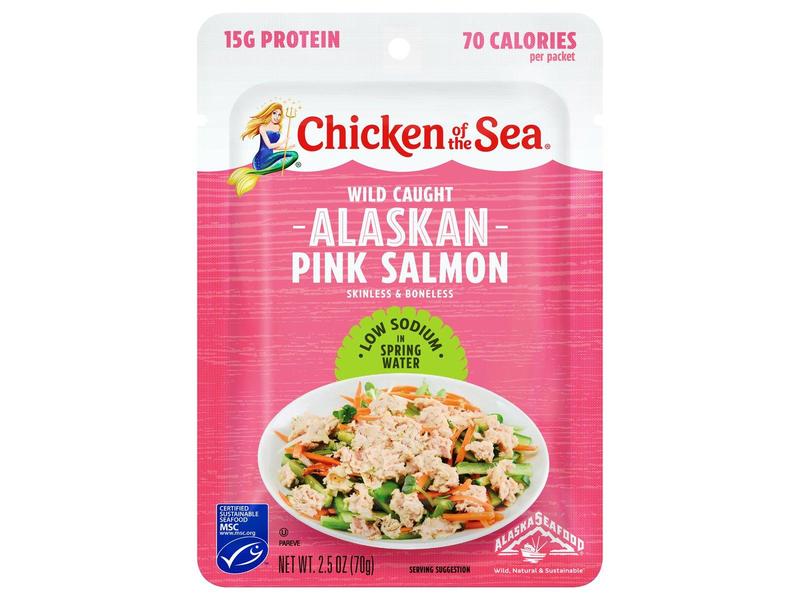 Chicken of the Sea Wild Caught Alaskan Pink Salmon in Spring Water Packet, Low Sodium 2.5 oz