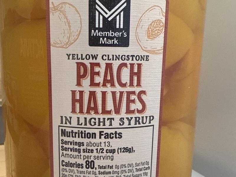 Yellow Clingstone Peach Halves in Light Syrup