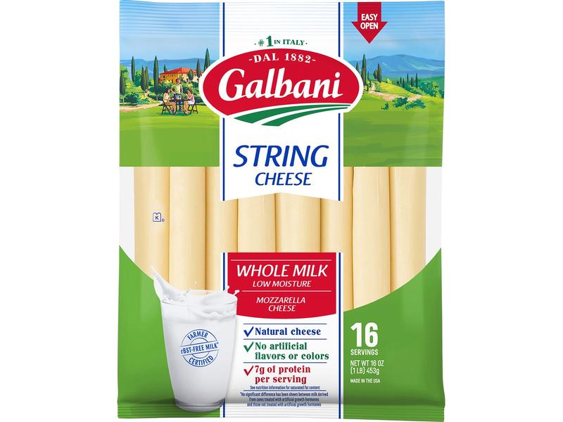 String Cheese, Mozzarella, Whole Milk, Low Moisture