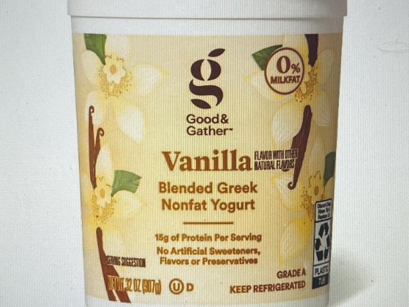 Vanilla blended greek nonfat yogurt