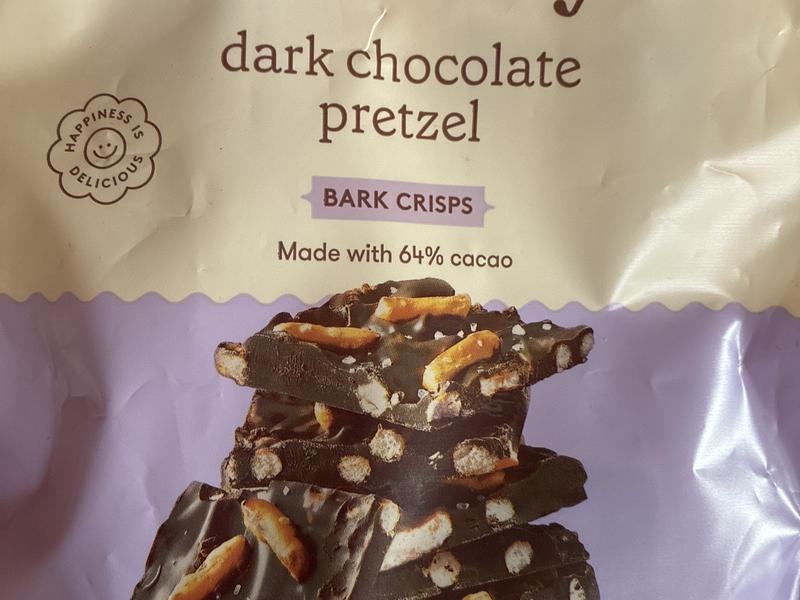 Dark Chocolate Pretzel Bark Crisps