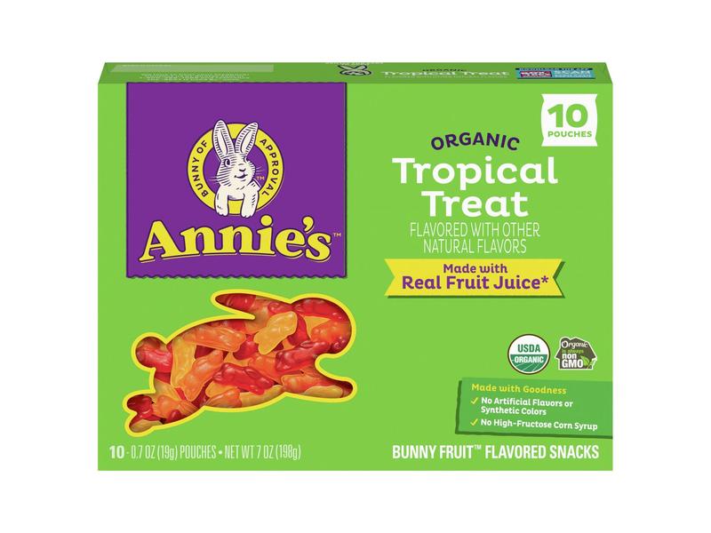 Bunny Fruit Flavored Snacks, Organic, Tropical Treat