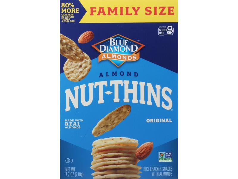 Rice Crackers Snacks, Original, Almonds, Family Size