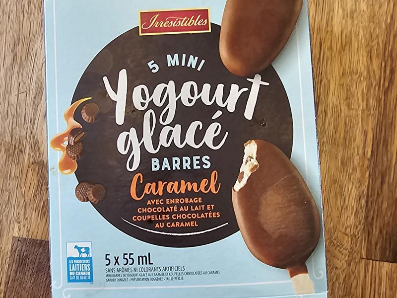 Mini Frozen Yogourt Caramel Bars