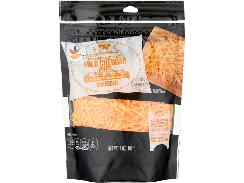 Shredded Cheese, Reduced Fat, Traditionally, Mild Cheddar
