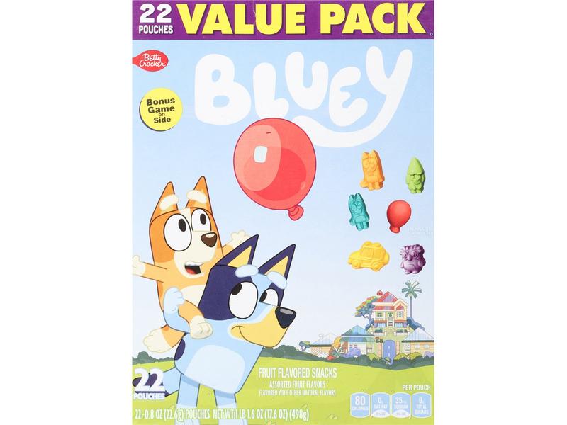 Fruit Flavored Snacks, Assorted, Bluey, Value Pack