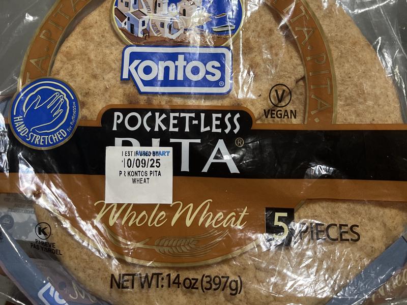 Kontos, Pocket-Less Pita, Pita Bread, Whole Wheat