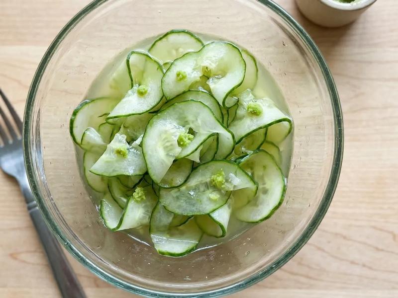 Cucumbers with Wasabi and Rice Vinegar