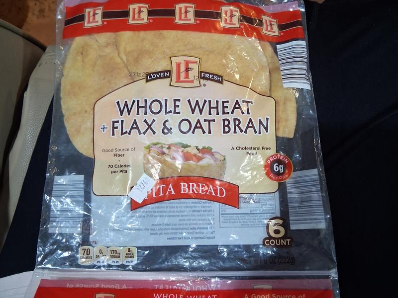 Whole Wheat Flax & Oat Bran Pita Bread