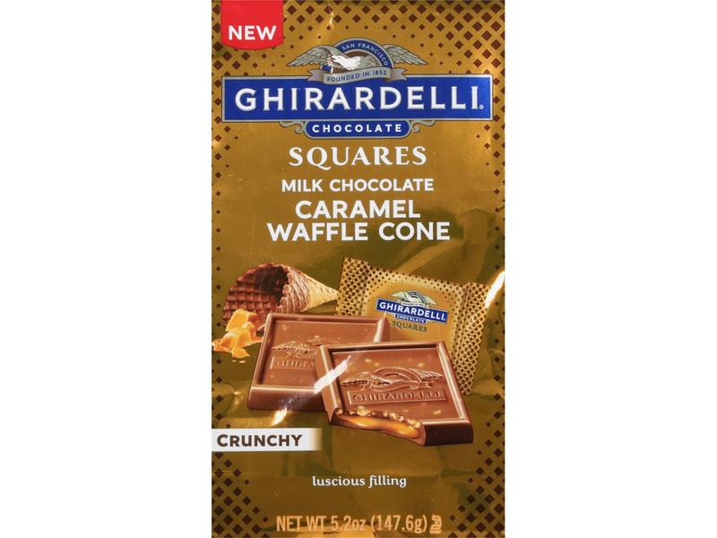 Milk Chocolate, Caramel Waffle Cone, Squares