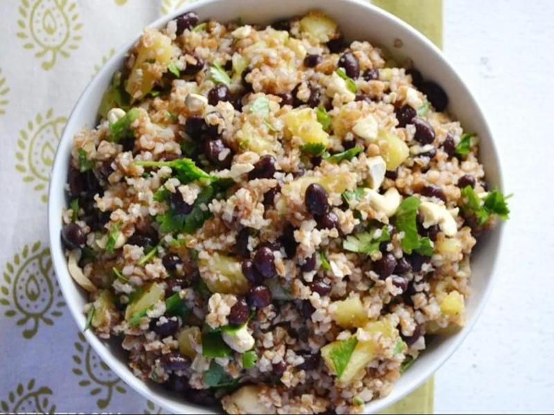 Pineapple, Black Beans, and Couscous