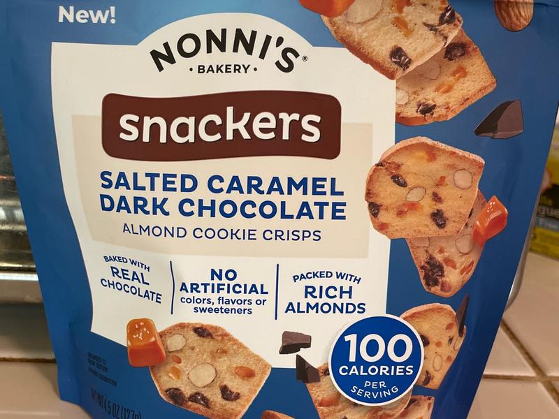 Salted Caramel Dark Chocolate Almond Cookie Crisps Snackers