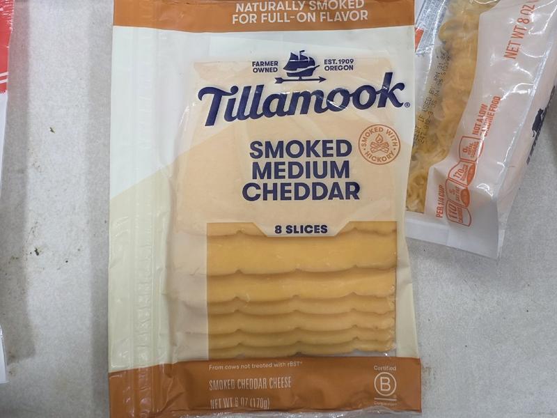 Cheese, Cheddar, Smoked, Medium, Slice