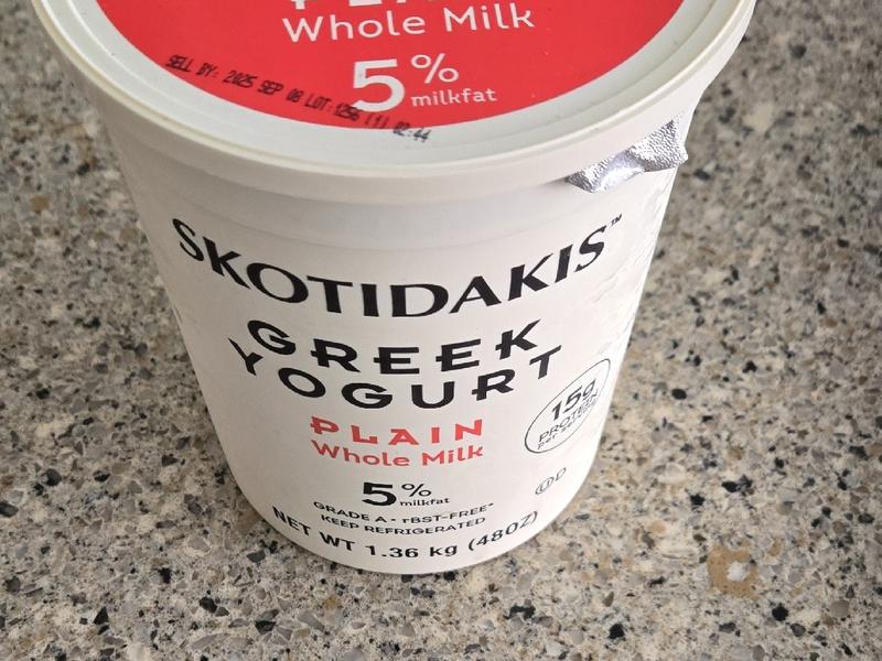 5% Milkfat Plain Whole Milk Greek Yogurt