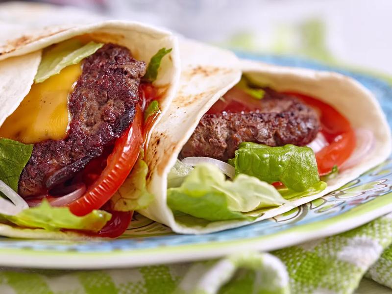 Grilled Cheese Turkey Burger Wraps